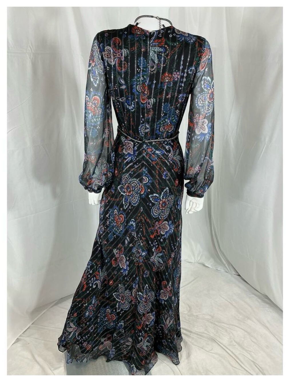 Veronica Beard Black Kaira Metallic Silk Twist-Front Maxi Dress - Picture 2 of 9